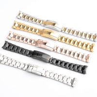 ❀❀ Original water ghost arc-shaped special stainless steel watch strap three-bead labor combination safety buckle solid