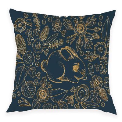 Happy Easter Throw Pillow Cases Bunny Eggs Cushion Cover  Blossoms Retro Rabbit Polyester Decorative Square Pillow Case Kissen