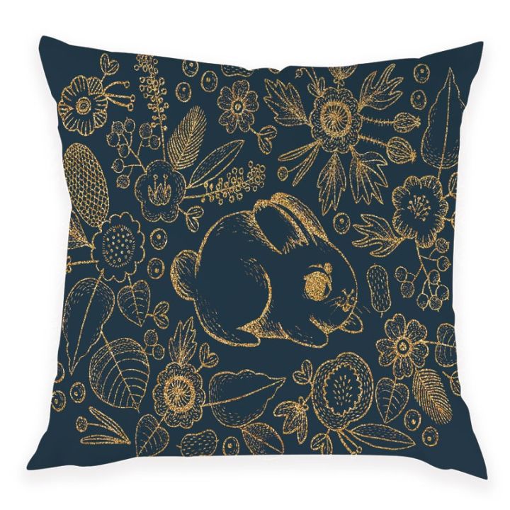 happy-easter-throw-pillow-cases-bunny-eggs-cushion-cover-blossoms-retro-rabbit-polyester-decorative-square-pillow-case-kissen