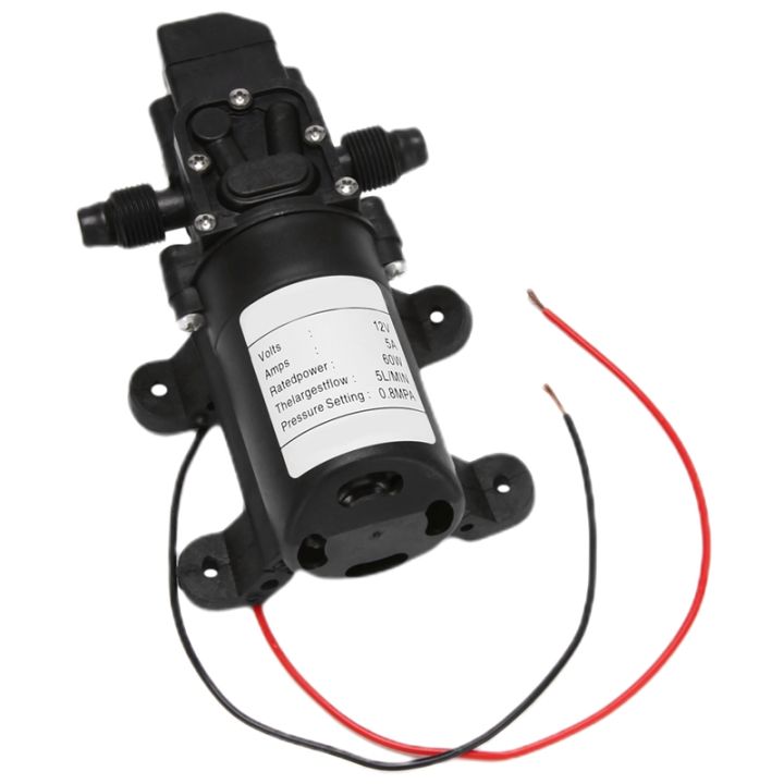 black-dc-12v-60w-high-pressure-mini-membrane-water-pump-automatic-shutdown-5l-min