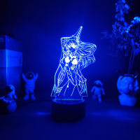 Anime Figure Lamp Asuka Langley Soryu 3D Hologram Night Light Bedroom Decoration RGB Flashing USB Lighting Table art de Decor