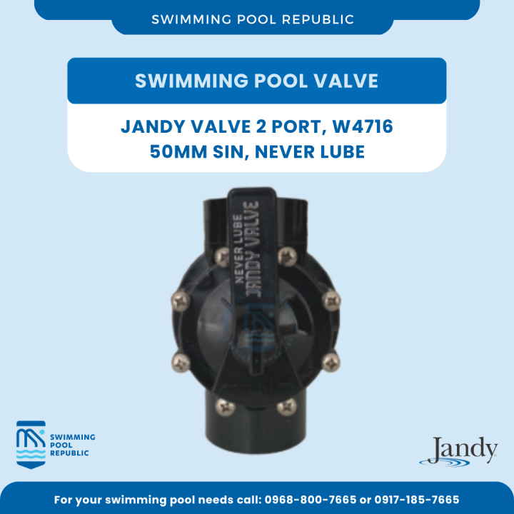 SWIMMING POOL VALVE, JANDY 2WAY VALVE, W4716, 50 MM SIN, NEVER LUBE