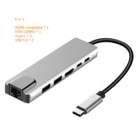 TRUMSOON USB C Hub ไปยัง RJ45 Ethernet HDTV VGA C USB 3.0 2.0การ์ดความจำแท่นเครื่องอ่านการ์ดสำหรับ MacBook iPad Samsung S20 DEX Switch