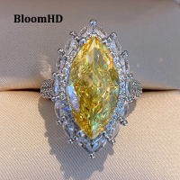 BloomHD แหวนประดับบุษราคัมคริสตัลทรง Marquise ทันสมัยสำหรับผู้หญิงและเด็กผู้หญิง