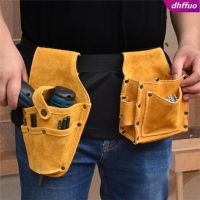 1Pc Drill Holster Organizer Tool Pouch Waterproof Storage Bag Cowhide Waist Bag Durable for Carpenter