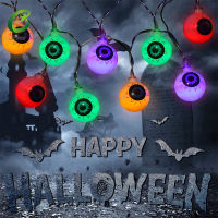 【FStar ?】 Halloween 20 Led Eyeball String Lights Indoor Outdoor 2 Modes Twinkle Lights For Yard Garden Decoration