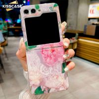 KISSCASE Ins เคสโทรศัพท์ภาพดอกไม้ใหม่สำหรับ Samsung Galaxy Z Flip 5 5G เคสน้ำหนักเบาป้องกันการตกเคส Galaxy มีฝาพับ4 Flip4 Flip5กล่องกันกระแทก