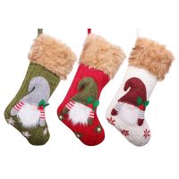 3Pcs Christmas Stockings Socks Candy Gift Bags Home Tree Decorations for Holiday Christmas Party Decorations