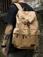 ☍✸ Mens backpack trendy canvas large-capacity travel bag college student bag Korean version original outing casual backpack