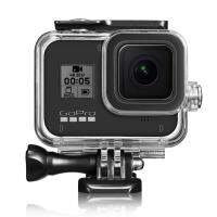 สำหรับ Gopro 8กระเป๋ากล้องกันน้ำเคสดำน้ำลึก60เมตรเคสห่อหุ้มใต้น้ำกล่องสำหรับโกโปรพระเอก8อุปกรณ์เสริมกล้องสีดำ