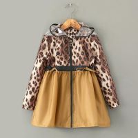 Fashion Leopard Print Impermeable Kids Raincoat for Children Rainwear Cape Transparent Brim Raincoats Rain Jacket Women Girls X3