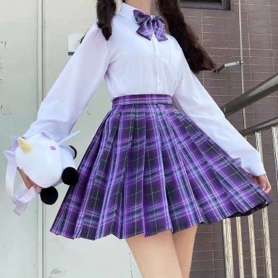 【CC】▽✠  Pleated Skirt High-waisted School Uniform Female Kawaii Short Skirts