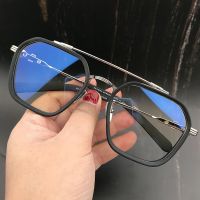 {Paopao glasses} ใหม่ Anti Blue Light Double Beam Square สายตาสั้นแว่นตาขนาดใหญ่ผู้ชายผู้หญิง Matte กรอบแว่นตา Diopter 1.0 6.0