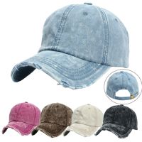 Visors for Men Football Splice Hat Adjustable Washed Hole Casual Unisex Denim Cap Baseball Visors