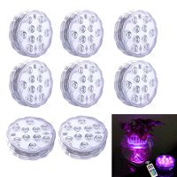 10leds RGB Submersible Light Underwater LED Night Light Swimming Pool Light for Outdoor Vase Fish Tank Pond Disco Wedding Party