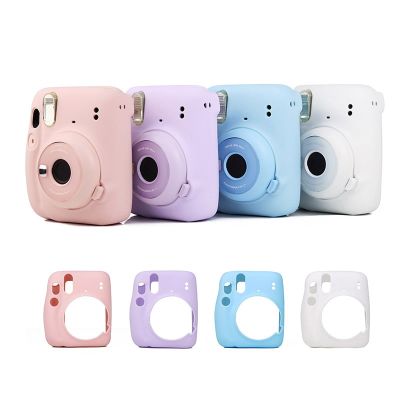 เคสซิลิโคนสำหรับกล้องสำหรับ Fujifilm Instax Mini11 Mini 11ปลอกฝาครอบป้องกันนิ่มสีทึบรอยขีดข่วน-เคสปกป้อง