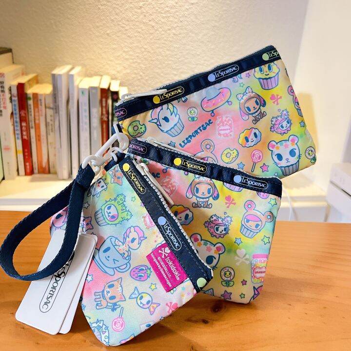 lesportsac-2023-3455กระเป๋าข้อมือกระเป๋าเก็บกระเป๋าเครื่องสำอางสามชิ้น