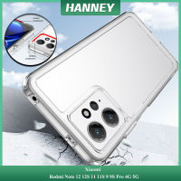 Hanney สำหรับ Xiaomi Redmi Note 12 12S 11 11S 9 9S Pro 4G 5G เปลือกหอยอะคริลิคป้องกันการสั่นสะเทือนหลายเปลือกหอยฝาครอบด้านหลังรูปขนมโปร่งใสXSC-01