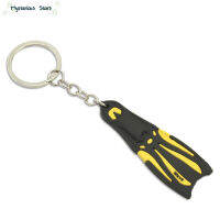 Key Dive Fins Flippers Keyตัวคล้องโซ่ซิลิโคนพวงกุญแจเหล็กพวงกุญแจสำหรับเรือคายัคแล่นเรือใบ