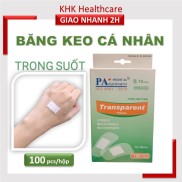 Băng keo cá nhân trong suốt Transparent PA Medical hộp 100 miếng