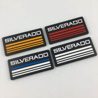 สำหรับ SILVERADO Chevy แผ่นบังโคลนรถโลโก้หลังประตูสัญลักษณ์ลำต้นโลหะสติกเกอร์แต่งล้อมอเตอร์ไซค์ตกแต่งเครื่องหมายสี่เหลี่ยม