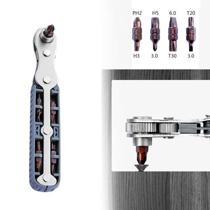 ประแจวงล้อมินิ1ชิ้นพร้อมไขควง-pcs-4หัวหกเหลี่ยม-torx-ควบคุมสองทิศทางสำหรับเจาะเดี่ยว-ไขควงสองหัว