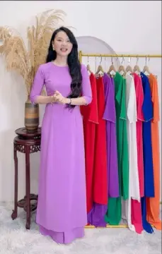 Vietnamese dress(ao dai truyen thong nguyen bo)- -with pants