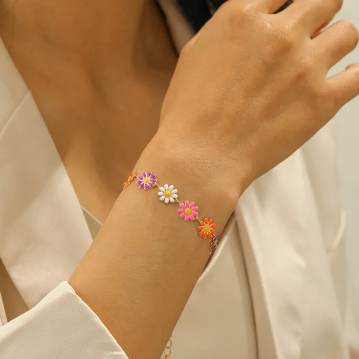 vintage-flower-charm-bracelet-metal-chain-flower-bracelet-vintage-flower-bracelet-for-women-metal-chain-bangle-for-friendship-fashion-sunflower-chain-bracelet