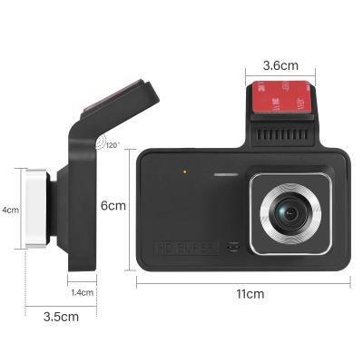 กล้องติดรถยนต์4.0ขนาดกระจกมองหลังนิ้วสำหรับติดรถกล้องหน้ารถหน้าจอสัมผัส24ชั่วโมง HD 1080P อุปกรณ์เสริมติดเครื่องบันทึกวีดีโอเลนส์คู่