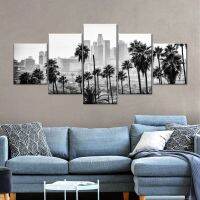 California Los Angeles Skyline ภาพวาดผ้าใบ Wall Art ฤดูร้อนภาพภูมิทัศน์สำหรับตกแต่งห้องนั่งเล่น Top Home Decor