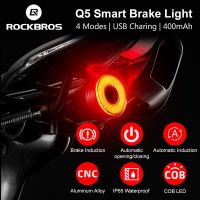 ❖☑ ROCKBROS Bicycle Smart Auto Brake Sensing Light IPx6 Waterproof LED Charging Cycling Taillight Bike Rear Light Accessories Q5