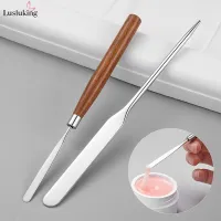 Wood Handle Manicure Gel Spatula Tool Nail Resin Gel Glue Mixing Stick Color Mixing Blending Tool Steel Rod Nail Art Tools