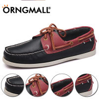 ORNGMALL 【18 Color】New ของแท้หนังผู้ชายรองเท้าลำลองฤดูใบไม้ผลิแฟชั่น Docksides เรือรองเท้า England ผู้ชายหรูหราลูกไม้สบายๆรองเท้าสบายๆขี้เกียจรองเท้าขนาดใหญ่38-45