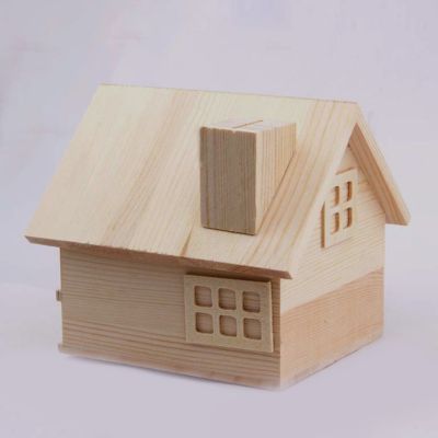 ❍ jiozpdn055186 Bancos de poupança multifunções para crianças cofrinho casa artesanato casas madeira vintage caixa versátil inacabada