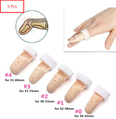 อุปกรณ์พยุงที่รองรับนิ้วพลาสติก5ชิ้นตัวป้องกันร่วมบรรเทาอาการปวดตะลุมพุก