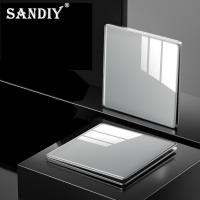 hot！【DT】 SANDIY Wall Electric Socket Embedded Type 86 Ultra-Thin 1/2/3/4 Gang 1/2 Way On/Off Panel Eu