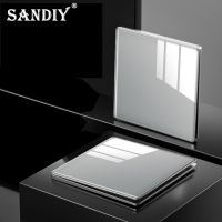 SANDIY Wall Switch Light Power Electric Socket Embedded Type 86 Ultra-Thin 1/2/3/4 Gang 1/2 Way Control On/Off Panel Eu Standard