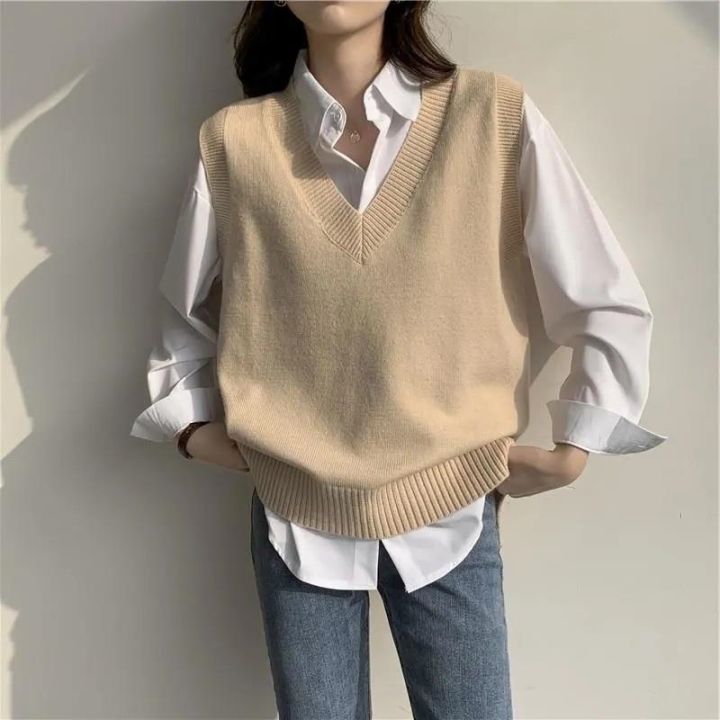 Autumn Sweater Vest Women Oversized V Neck Sleeveless Sweaters Womens Cable  Knit Tops  Walmartcom