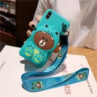 เคสซิลิโคลนการ์ตูนมีกระเป๋าพร้อมสายคล้อง รุ่นOPPO A92 A5 2020 A9 2020 oppo A31 A37 OPPO F9 OPPO A3s A5 Realme5 OPPO Reno2F