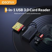 Idsonix เครื่องอ่านการ์ด4 In 1 USB3.0เครื่องอ่านการ์ด5Gbps ความเร็วในการถ่ายโอนสนับสนุน TF /Sd/cf/ms การ์ดความจำ Macbook อะแดปเตอร์สำหรับแล็ปท็อปเครื่องพีซี