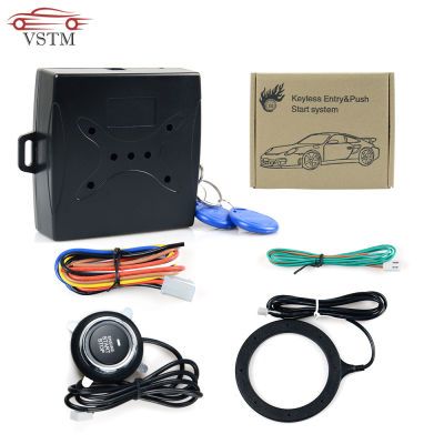 Smart Auto Car Alarm Engine Starline Push Button Start Stop RFID Lock สวิตช์จุดระเบิด Keyless Entry Starter System Anti-Theft