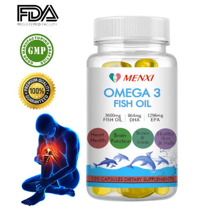 MENXI Fish Oil 3600 Mg SoftGels Omega 3 Supplement with EPA & DHA for