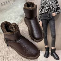 COD dsdgfhgfsdsss 36-44 big size womens shoes 41 leather snow boots short boots 42 fur integrated cold cold northeast special cotton shoes 43