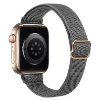 สายรัดมัดแบบบางสำหรับสายคาด Apple Watch 40มม. 44มม. 38มม. 42มม. สายเดี่ยวไนลอนยืดหยุ่นสำหรับ IWatch 3 4 5 6 Se 7 45มม. 41มม.