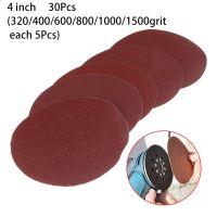 30pcs 4 100mm Sander Disc Flocking Sandpaper 320/400/600/800/1000/1500 Grit Sanding Polishing Pad Abrasive Tools