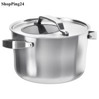 หม้อพร้อมฝา สแตนเลส เส้นผ่าศูนย์กลาง 24 ซม สูง 15 ความจุ 5.5 ลิตร  Pot with lid, stainless steel Diameter 24 cm, height 15, capacity 5.5 liters 5.5 l