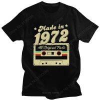 Cotton T-Shirt Fashion Mens Made In 1972 Short-Sleeve Graphic 50 Years Old Birthday Gift Slim Fit Clothing o-n