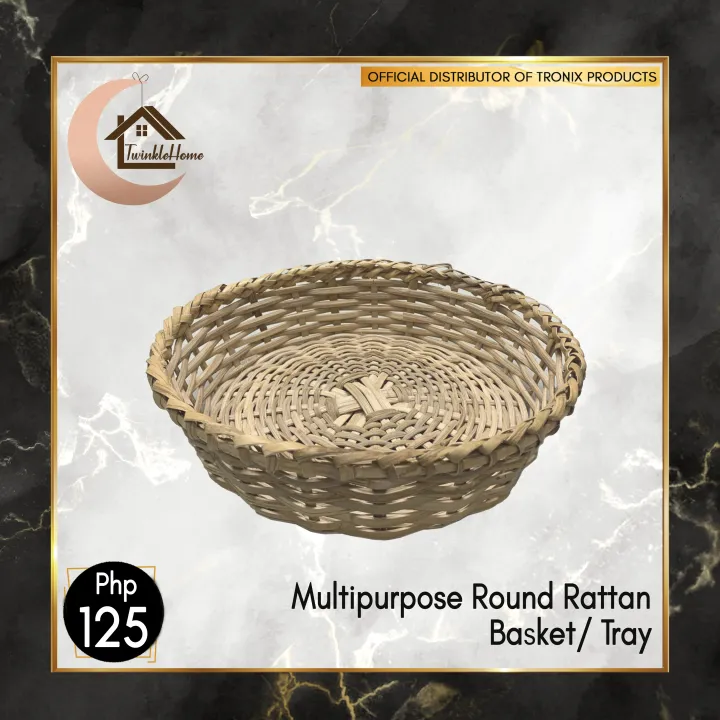TwinkleHome Multipurpose Round Rattan Basket/ Tray Lazada PH