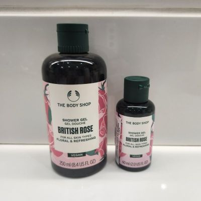 [แพ็คคู่] THE BODY SHOP BRITISH ROSE SHOWER GEL 250 + 60 ml. เดอะบอดี้ ช็อป บริทิช โรส เจล ออร์แกนิค 250 + 60 มล.