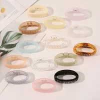 【YF】✿  Fashion Oval Hollow Hair Claw Transparent  Hairpins Ponytail Clip Accessories for